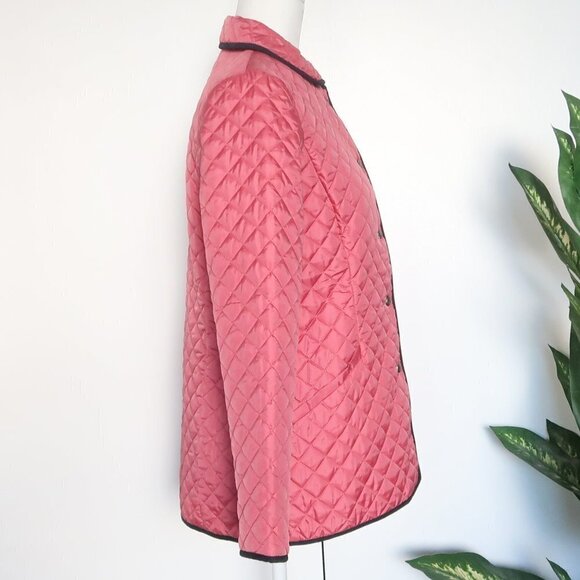 Brooks Brothers Pink Quilted Collared Water Repellant Jacket Size Small S - Picture 2 of 11